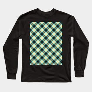 Green and Yellow Plaid Pattern Long Sleeve T-Shirt